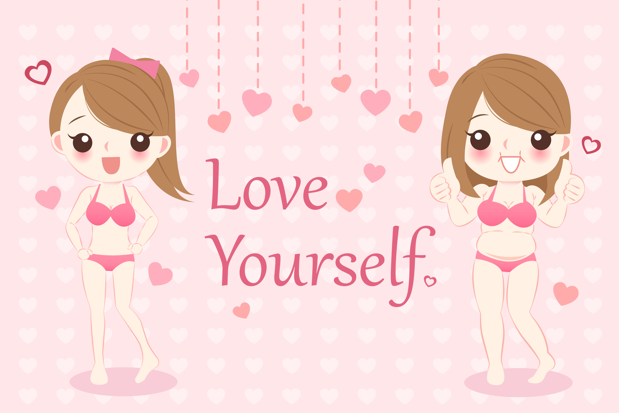 Love Your self　下着女性のイラスト